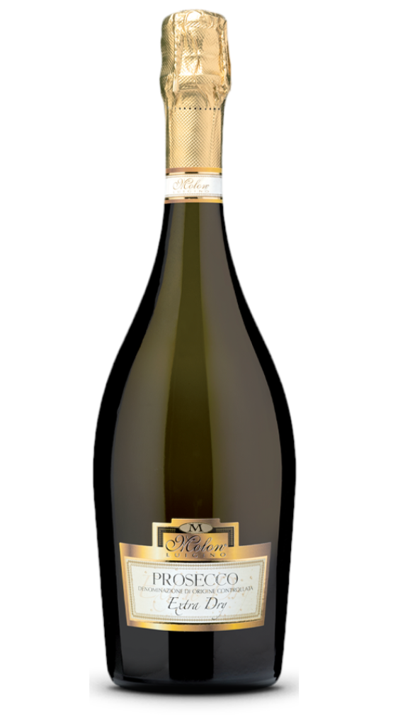 Sticlă Prosecco D.O.C. Extra Dry, vin spumant italian produs de Molon Luigino
