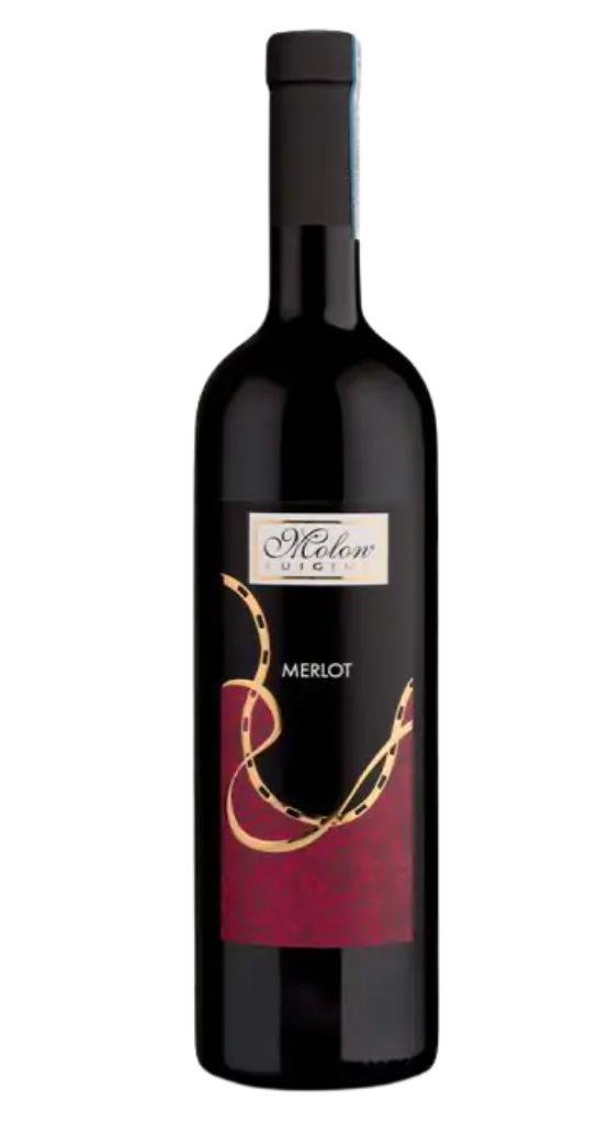 Sticlă Merlot D.O.C. Venezia, vin roșu italian produs de Molon Luigino în regiunea Veneto